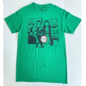 GREEN DEMON SLAYER KIMETSU NO YAIBA T-SHIRT SZ S GRAPHIC KAWAII GOTHCORE